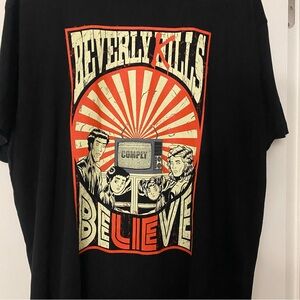 Beverly Hills Believe Mens Black Graphic Tee T Shirt XL 48” Vintage Family Photo